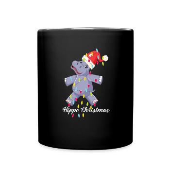 Noël Hippo - Flusspferd Weihnachten - Mug uni - noir - Devant