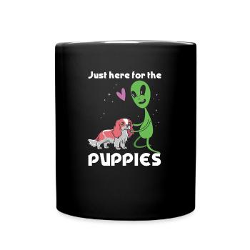 Seulement ici pour les chiots d’extraterrestres - Mug uni - noir - Devant