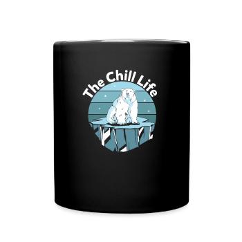 Ours polaire sur plie - La vie froide - Mug uni - noir - Devant