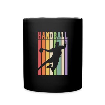 Handball RETRO - Tasse einfarbig - Schwarz - Vorne