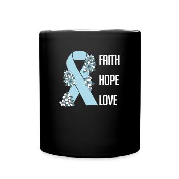 Cancer Awareness Faith Hope Love - Full Colour Mug - black - Front