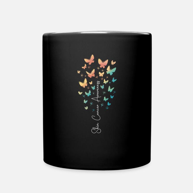 Schmetterlinge Hautkrebs Bewusstsein - Tasse einfarbig - Schwarz