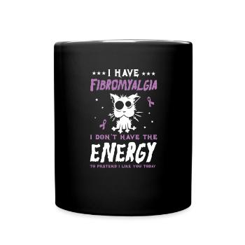 Fibromyalgia & Cat Lovers Delight - Full Colour Mug - black - Front
