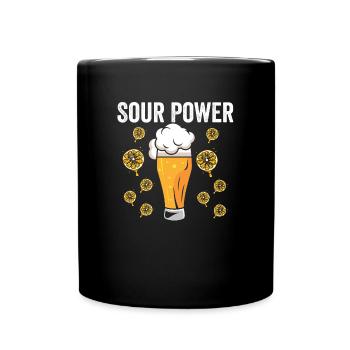 Sour Power: Bierabend Spaß - Tasse einfarbig - Schwarz - Vorne