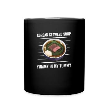 Algensuppe Liebe: Yummy Bauch - Tasse einfarbig - Schwarz - Vorne