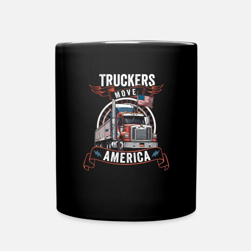 Les camionneurs font bouger l’Amérique avec force - Mug uni - noir