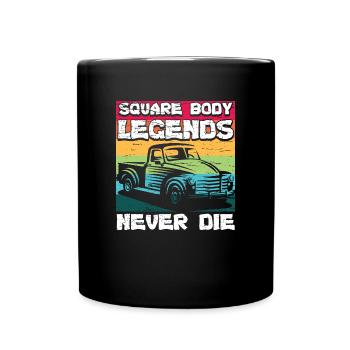 Square Body Legends Nie Vergessen - Tasse einfarbig - Schwarz - Vorne