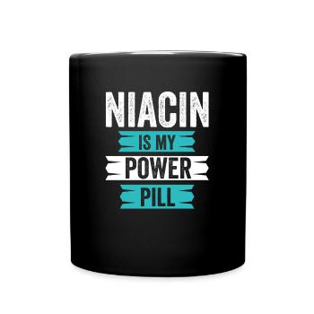 Niacin is my power pill - Full Colour Mug - black - Front