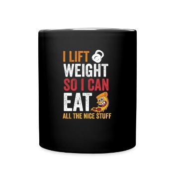 Je soulève des poids pour pouvoir manger - Mug uni - noir - Devant