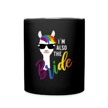 LGBTQ Lama aussi Mariée Enterrement de vie de jeune fille Enterrement de vie de jeune fille - Mug uni - noir - Devant