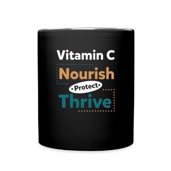 Vitamin C Nourish Protect Thrive - Full Colour Mug - black - Front