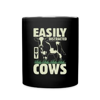 Cow Lover Funny Farmer Quote Cows - Full Colour Mug - black - Front