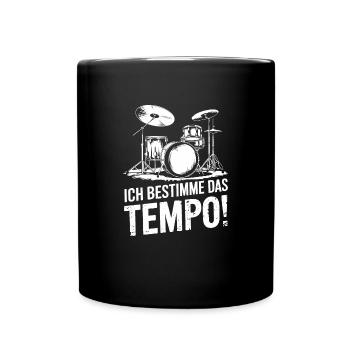 Schlagzeug Drummer Schlagzeuger Schlagzeugspieler - Tasse einfarbig - Schwarz - Vorne
