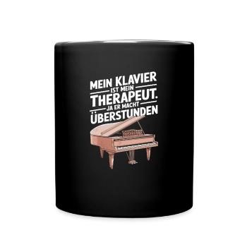 Pianist Klavier Konzertflügel und Piano Spieler - Tasse einfarbig - Schwarz - Vorne