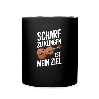 Violine Geigen Musiker Spieler Geiger Violinist - Tasse einfarbig - Schwarz - Vorne