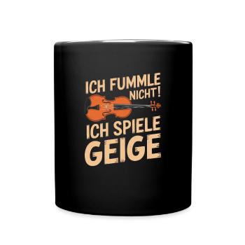 Geiger Musiker Geigen Spieler Violine Violinist - Tasse einfarbig - Schwarz - Vorne