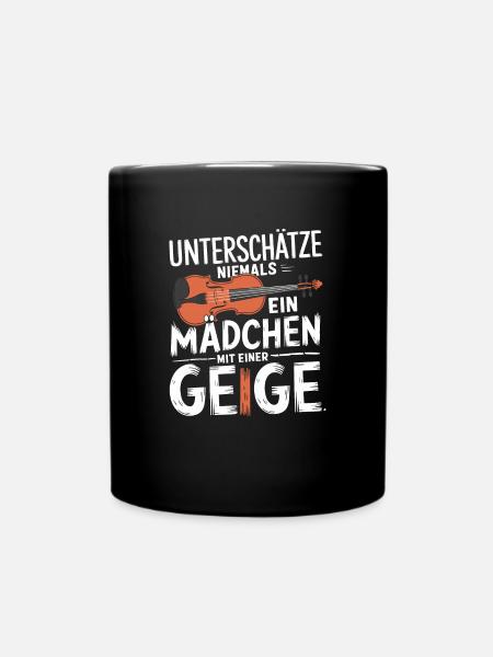 Geiger Geigen Spieler Violine Musiker Violinist - Tasse einfarbig - Schwarz
