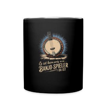 Banjo Spieler Bluegrass Musik Saiteninstrument - Tasse einfarbig - Schwarz - Vorne