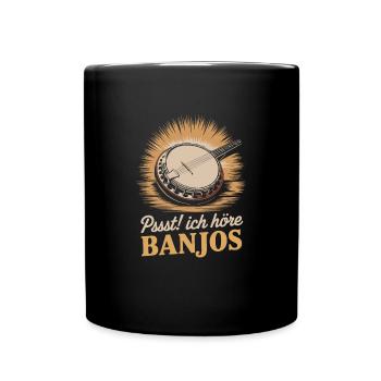 Bluegrass Banjo Spieler Musik Saiteninstrument - Tasse einfarbig - Schwarz - Vorne