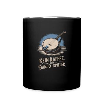 Banjo Spieler Bluegrass Musik Saiteninstrument - Tasse einfarbig - Schwarz - Vorne