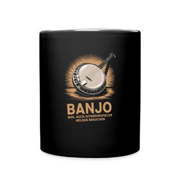 Bluegrass Musik Banjo Spieler Saiteninstrument - Tasse einfarbig - Schwarz - Vorne
