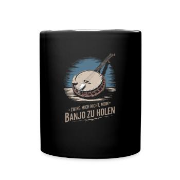 Banjo Spieler Bluegrass Musik Saiteninstrument - Tasse einfarbig - Schwarz - Vorne