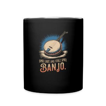 Bluegrass Musik Banjo Spieler Saiteninstrument - Tasse einfarbig - Schwarz - Vorne