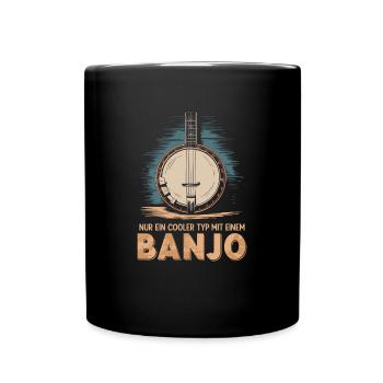 Bluegrass Banjo Spieler Musik Saiteninstrument - Tasse einfarbig - Schwarz - Vorne