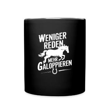 Pferdeliebhaber Pferde Mädchen Reiten Reiterin - Tasse einfarbig - Schwarz - Vorne