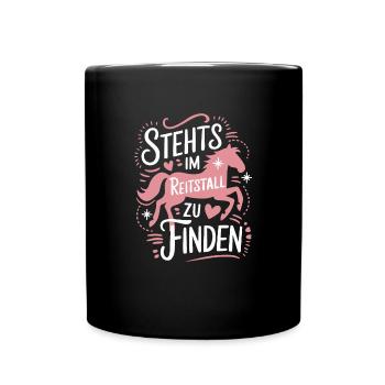 Pferde Mädchen Reiten Reiterin Pferdeliebhaber - Tasse einfarbig - Schwarz - Vorne