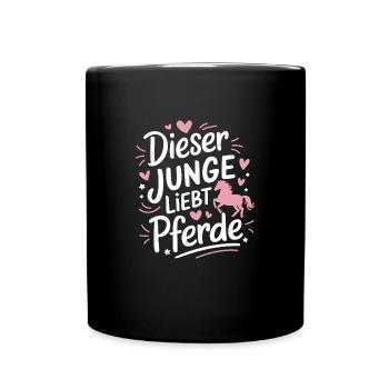 Reiten Reiterin Pferde Jungen Pferdeliebhaber - Tasse einfarbig - Schwarz - Vorne