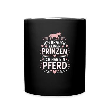 Reiterin Pferde Mädchen Reiten Pferdeliebhaber - Tasse einfarbig - Schwarz - Vorne