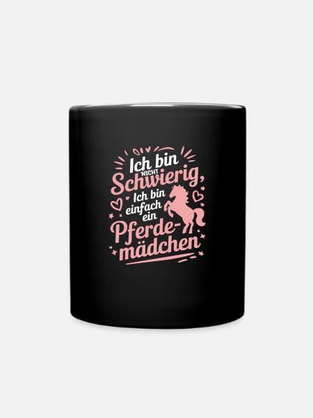 Pferdeliebhaber Pferde Mädchen Reiten Reiterin - Tasse einfarbig - Schwarz