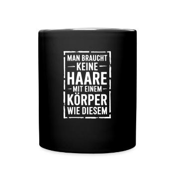 Haarausfall Glatze Frisur , Lustiges Glatzenträger - Tasse einfarbig - Schwarz - Vorne