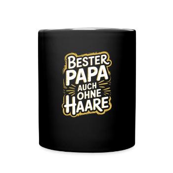 Frisur Glatze Haarausfall, Glatzenträger - Tasse einfarbig - Schwarz - Vorne
