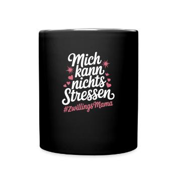 Zwillingsmama Mama von Zwillingen Zwillings Mutter - Tasse einfarbig - Schwarz - Vorne