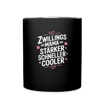 Zwillings Mutter Zwillingsmama Zwillinge Mama - Tasse einfarbig - Schwarz - Vorne