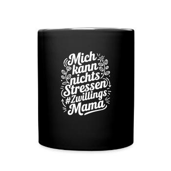 Zwillingsmama Mama von Zwillingen Zwillings Mutter - Tasse einfarbig - Schwarz - Vorne