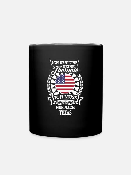 Texas Fans Geschenk für USA Abenteuerlustige - Tasse einfarbig - Schwarz