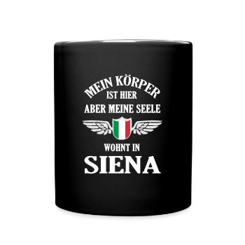 Siena Herzschlag – Toskana-Träume in der Seele - Tasse einfarbig - Schwarz - Vorne