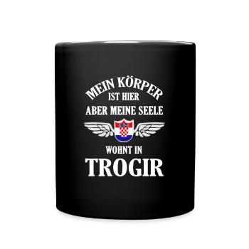 Trogir Sehnsucht – Historisches Juwel an der Adria - Tasse einfarbig - Schwarz - Vorne