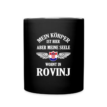 Rovinj Sehnsucht – Mediterranes Paradies in Istrie - Tasse einfarbig - Schwarz - Vorne
