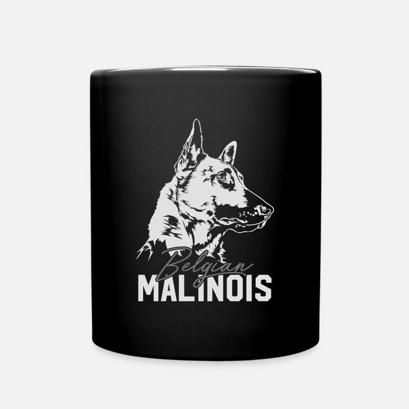 BELGIAN MALINOIS Hunde Hund Hundeportrait Wilsigns - Tasse einfarbig - Schwarz