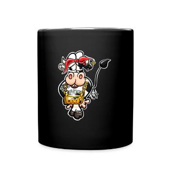 Thug Cow / Gangster Kuh - Full Colour Mug - black - Front