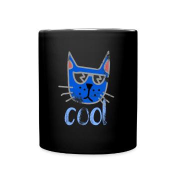 Katze - Tasse einfarbig - Schwarz - Vorne