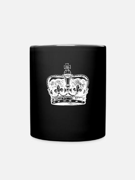 Crown King Queen Queen King Royal - Full Colour Mug - black