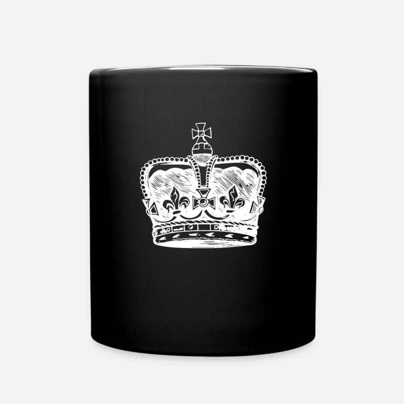 Crown King Queen Queen King Royal - Full Colour Mug - black