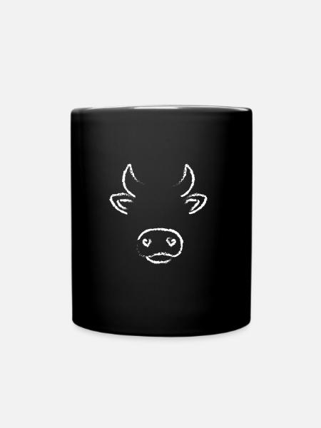 animal tête vache - Mug uni - noir