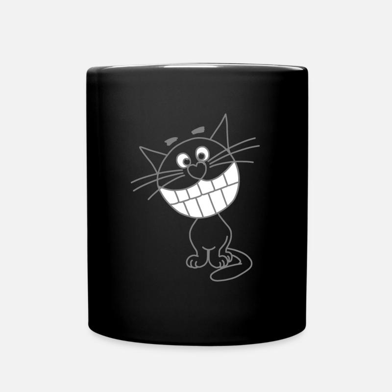 chat drôle de sourire - Mug uni - noir