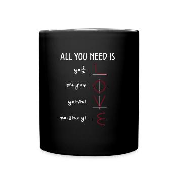 Tout ce dont vous avez besoin est un cadeau d'équations d'amour - Mug uni - noir - Devant